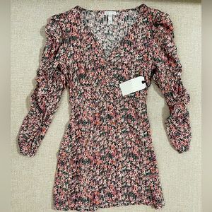 Leith pink smoke tossed floral Xsmall dress